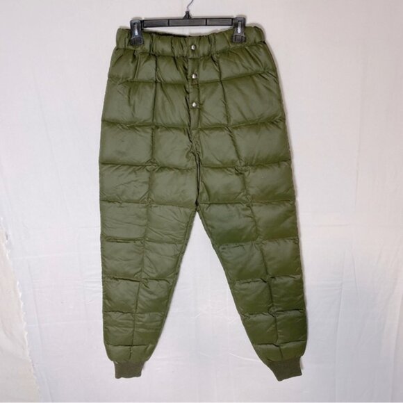 Vintage Pioneer Brand Sportswear Green Quilted Down Filled Snow Pants S - Picture 16 of 16